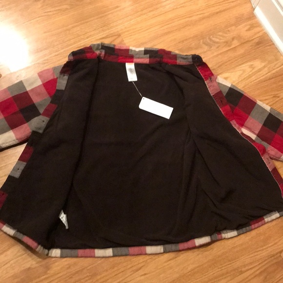 Gymboree flannel shirt fuzzy warm lining NWT M - Picture 6 of 8